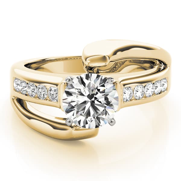 Engagement Ring, style 81999, On hand view in yellow gold
