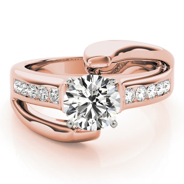Engagement Ring, style 81999, On hand view in rose gold