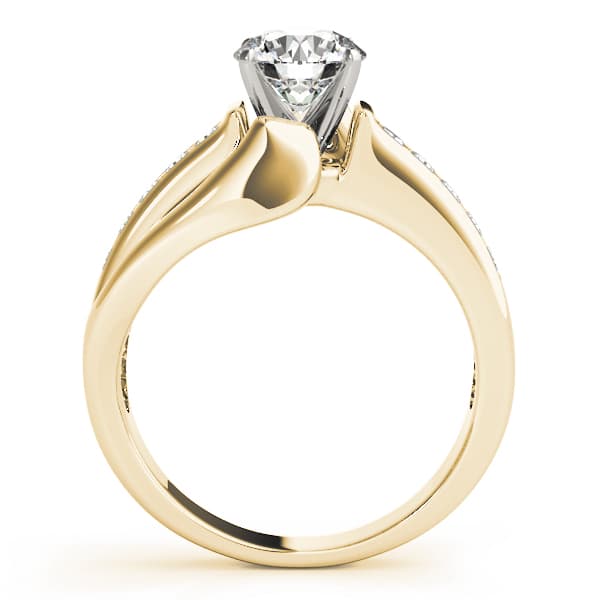 Engagement Ring, style 81999, Side view in yellow gold
