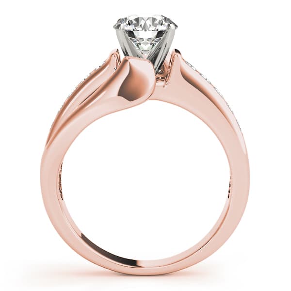 Engagement Ring, style 81999, Side view in rose gold