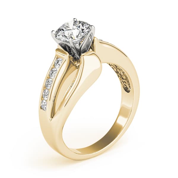 Engagement Ring, style 81999, Top view in yellow gold