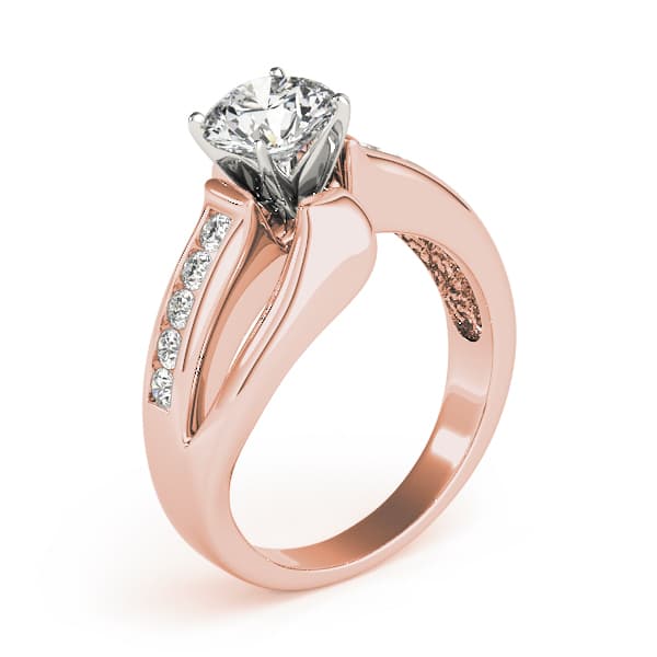 Engagement Ring, style 81999, Top view in rose gold