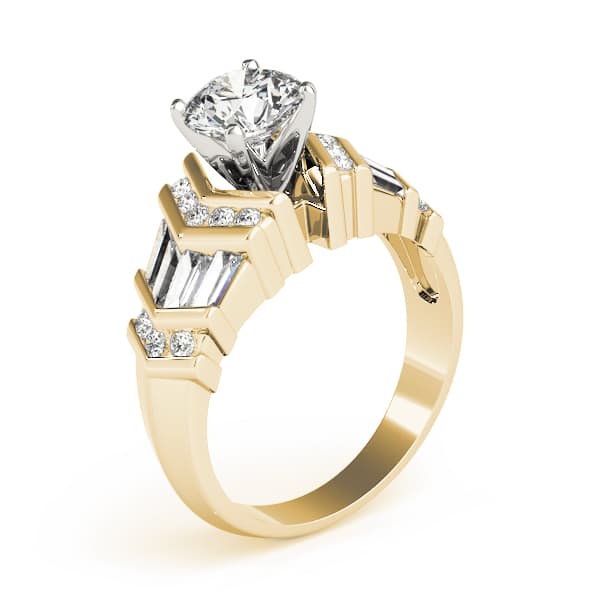 Fancy Shape Bague Engagement Ring, style 82001, Top view in yellow gold