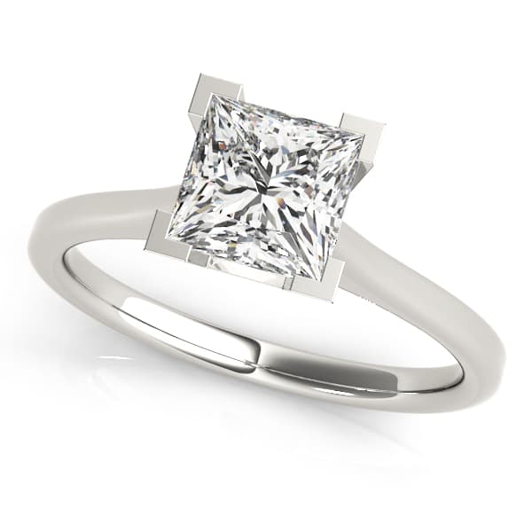 Solitaire Princess Engagement Ring — style 82022 in 10k White Gold