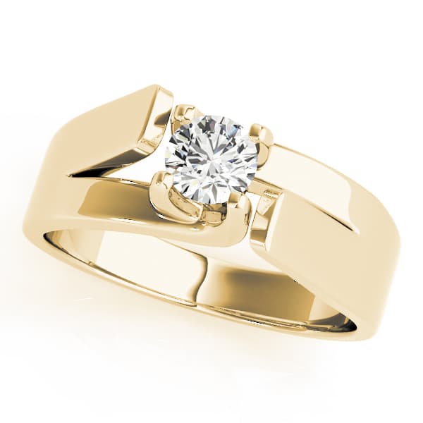 Solitaire Trellis Engagement Ring, style 82024, Front view in yellow gold