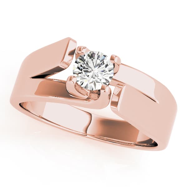 Solitaire Trellis Engagement Ring, style 82024, Front view in rose gold