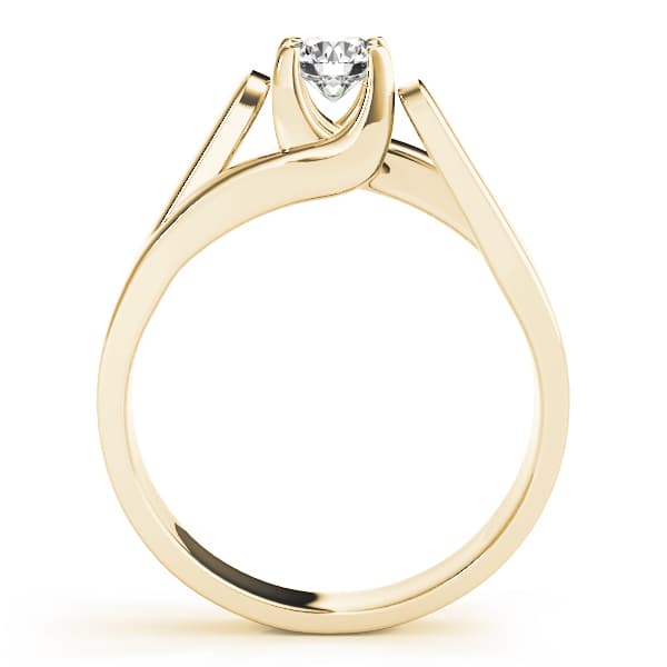 Solitaire Trellis Engagement Ring, style 82024, Side view in yellow gold