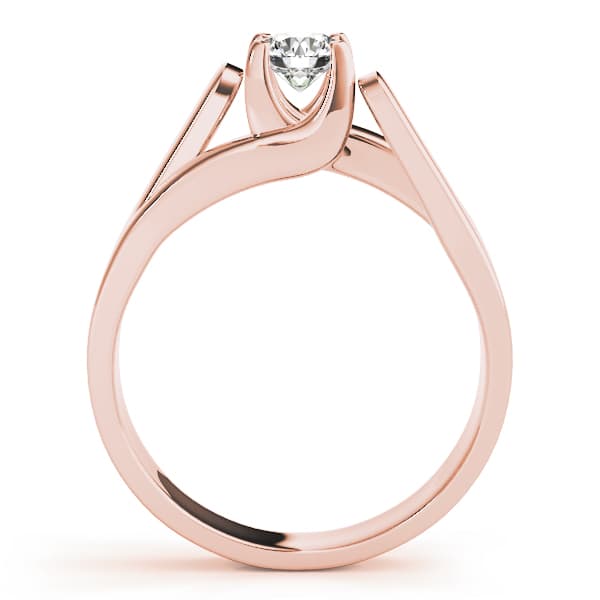 Solitaire Trellis Engagement Ring, style 82024, Side view in rose gold