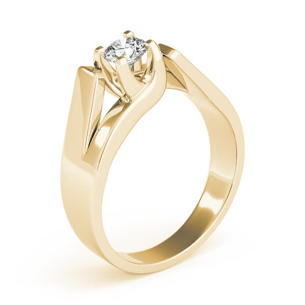 Solitaire Trellis Engagement Ring, style 82024, Top view in yellow gold