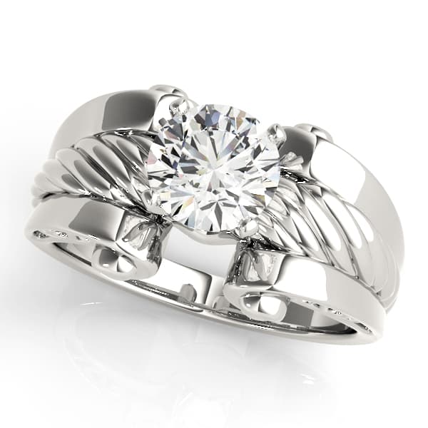 Vintage Solitaire Engagement Ring — style 82028 in 10k White Gold