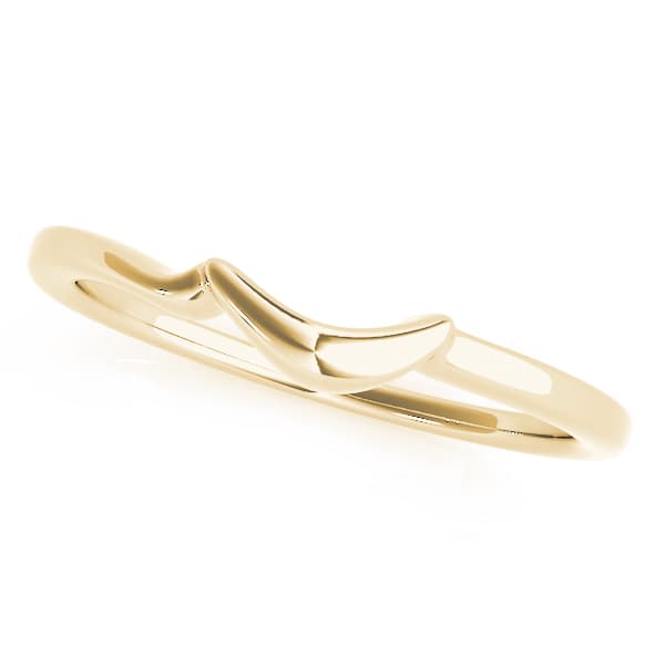 Curved Wedding Band, Front view in yellow gold