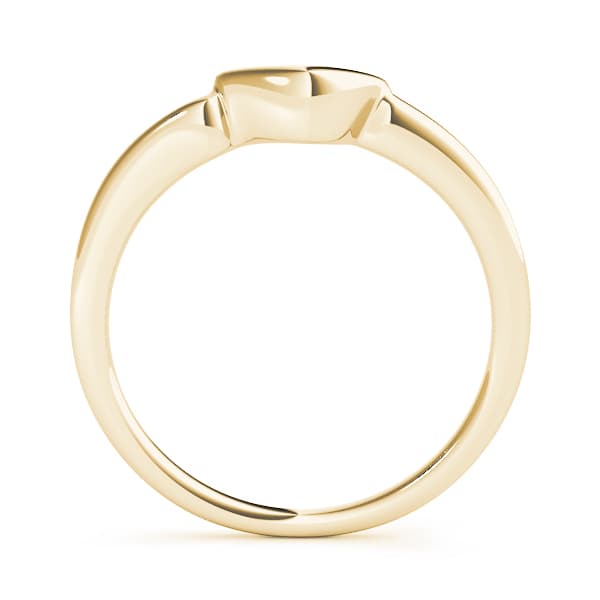 Curved Wedding Band, Side view in yellow gold
