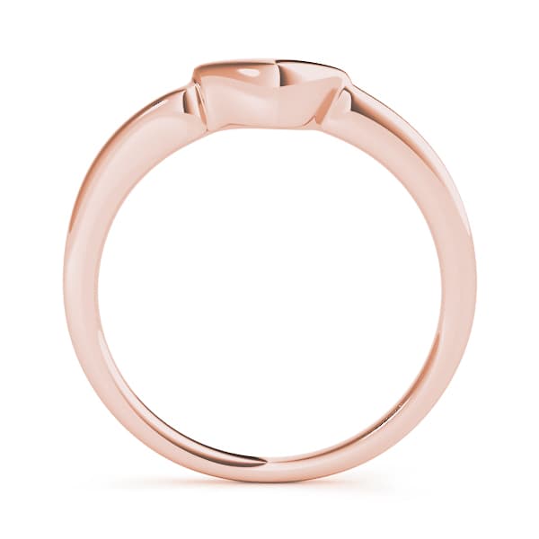 Curved Wedding Band, Side view in rose gold