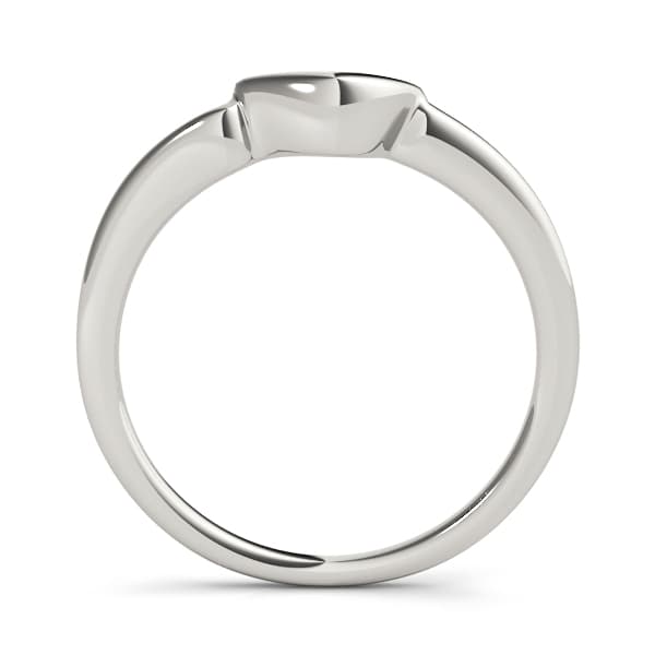 Curved Wedding Band, Side view in white gold or platinum