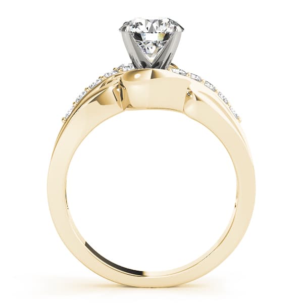 Bypass Swirl Prong Set Engagement Ring, style 82031, Side view in yellow gold