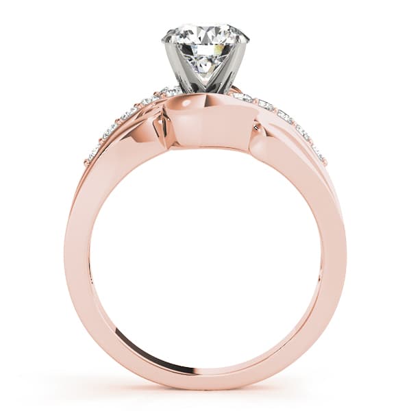 Bypass Swirl Prong Set Engagement Ring, style 82031, Side view in rose gold