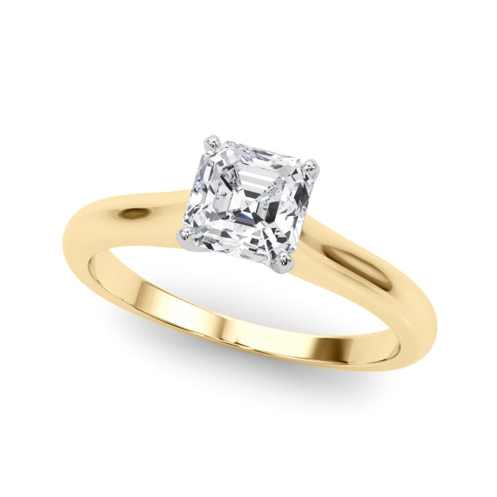 Cathedral Solitaire Engagement Ring, style 82043, Front view in yellow gold
