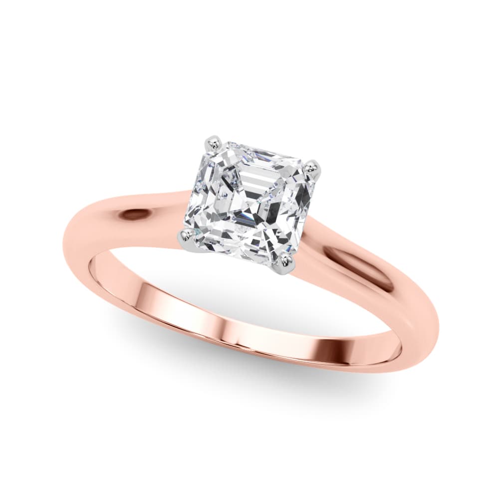 Cathedral Solitaire Engagement Ring, style 82043, Front view in rose gold
