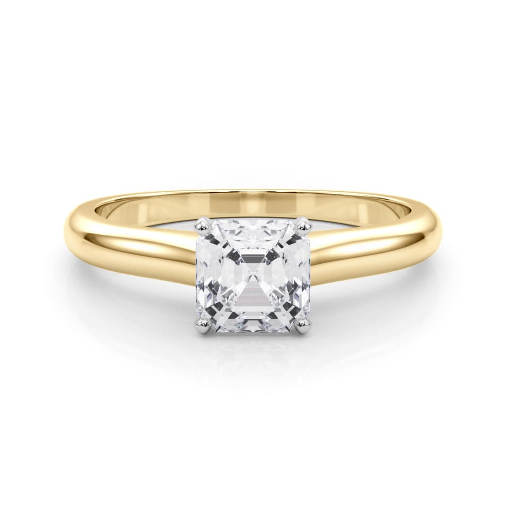 Cathedral Solitaire Engagement Ring, style 82043, On hand view in yellow gold