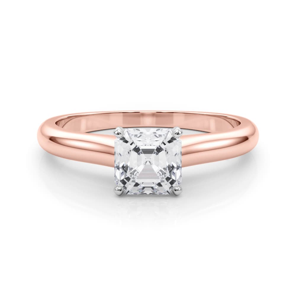 Cathedral Solitaire Engagement Ring, style 82043, On hand view in rose gold