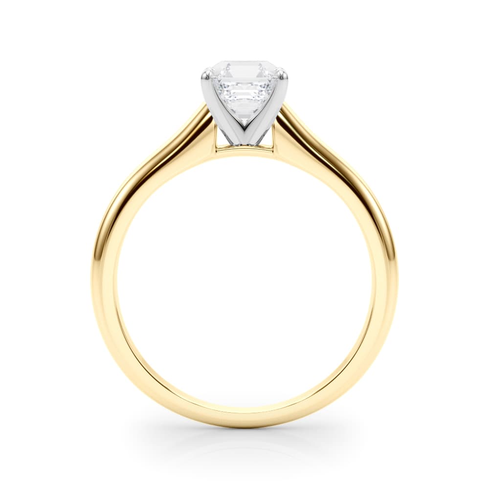 Cathedral Solitaire Engagement Ring, style 82043, Side view in yellow gold
