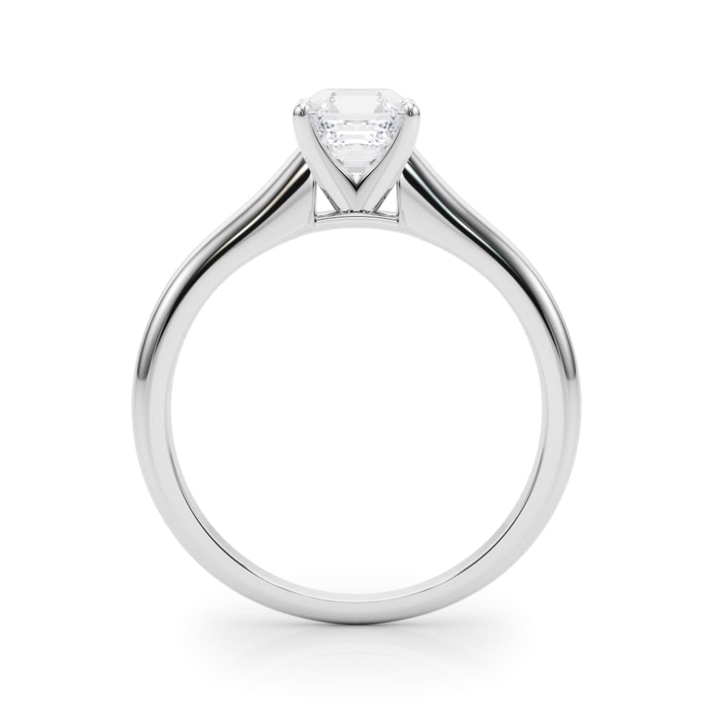 Cathedral Solitaire Engagement Ring, style 82043, Side view in white gold or platinum