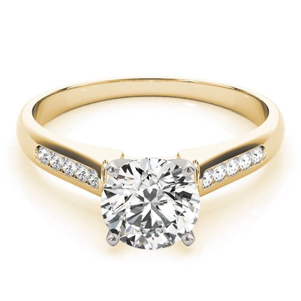 Channel Set Single Row Engagement Ring, style 82044, On hand view in yellow gold