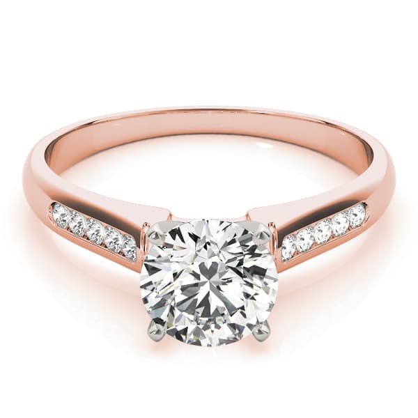 Channel Set Single Row Engagement Ring, style 82044, On hand view in rose gold