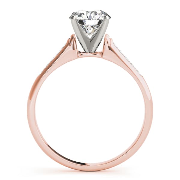 Channel Set Single Row Engagement Ring, style 82044, Side view in rose gold