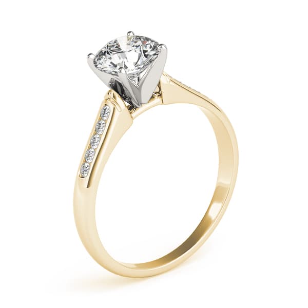 Channel Set Single Row Engagement Ring, style 82044, Top view in yellow gold