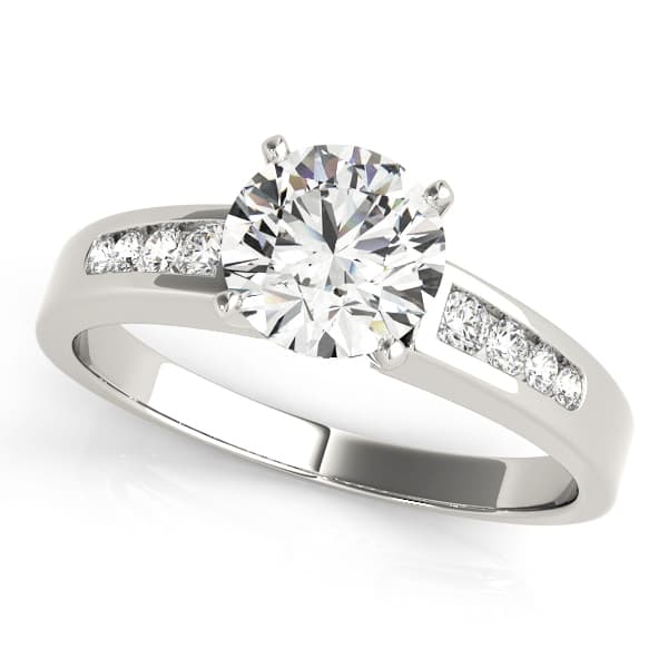 Single Row Channel Set Engagement Ring — style 82048 in 10k White Gold
