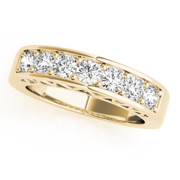 Filagree Sides Band (0.56 ct. tw.), Front view in yellow gold