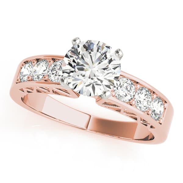 Single Row Prong-In-Channel Engagement Ring, style 82055, Front view in rose gold