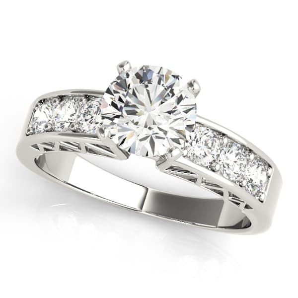 Single Row Prong-In-Channel Engagement Ring — style 82055 in 10k White Gold
