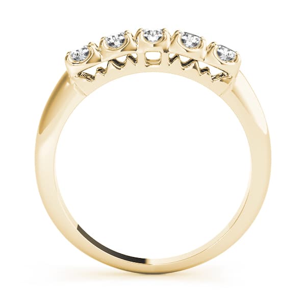 Prong Set Wedding Band (1/3 ct. tw.), Side view in yellow gold