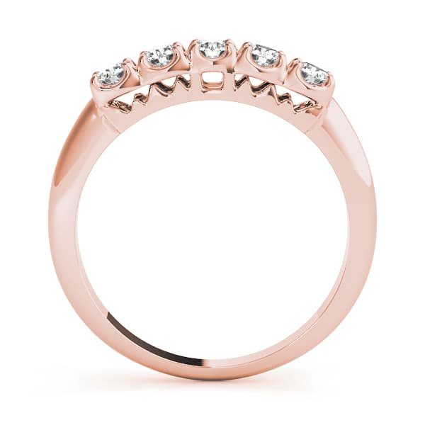 Prong Set Wedding Band (1/3 ct. tw.), Side view in rose gold