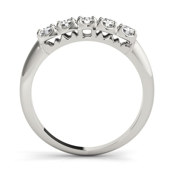 Prong Set Wedding Band (1/3 ct. tw.), Side view in white gold or platinum