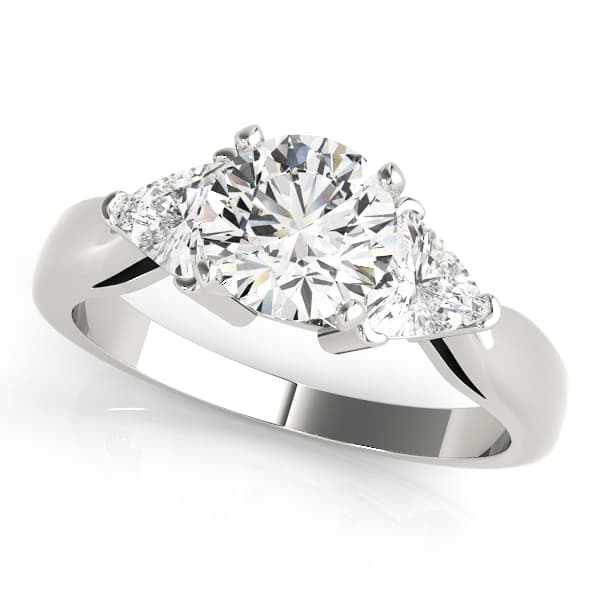 3-Stone Trillion Shape Engagement Rings — style 82060 in 10k White Gold