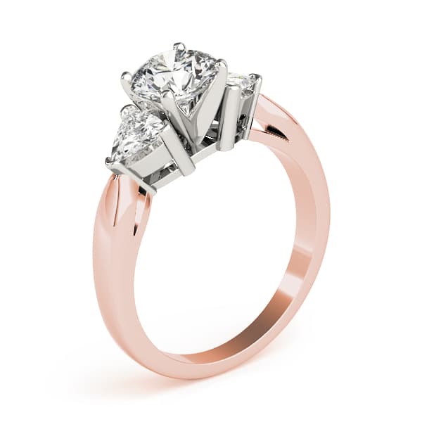3-Stone Trillion Shape Engagement Ring, style 82060, Top view in rose gold
