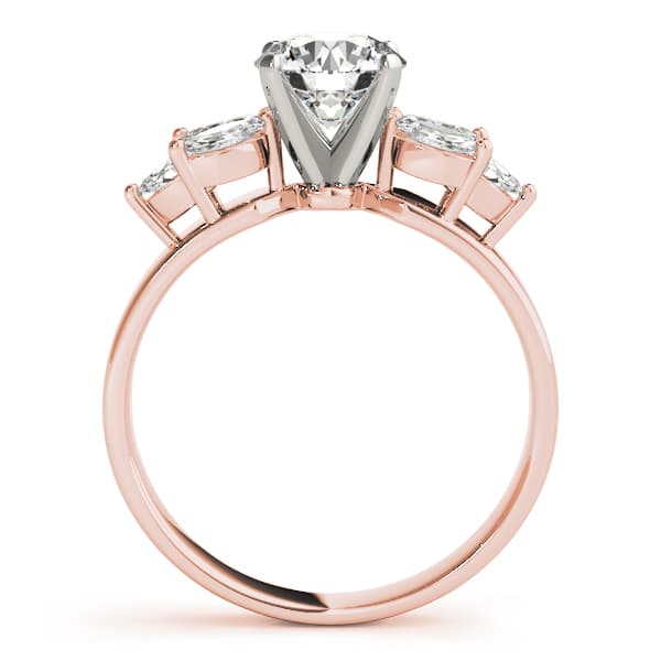 Marquise Side Cluster Engagement Ring, style 82065, Side view in rose gold
