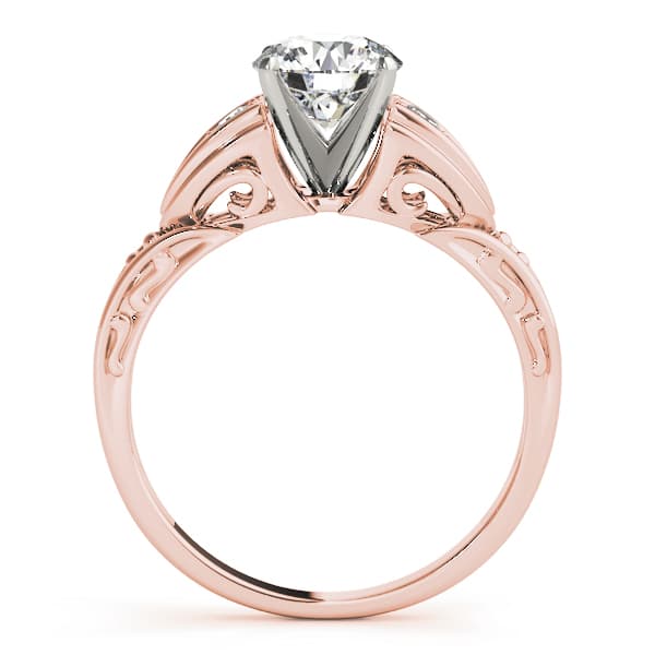 Single Row Prong Engagement Ring, style 82070, Side view in rose gold