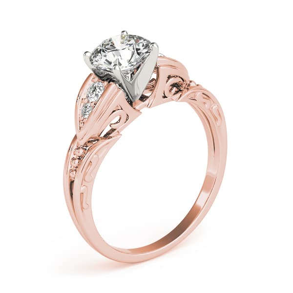 Single Row Prong Engagement Ring, style 82070, Top view in rose gold