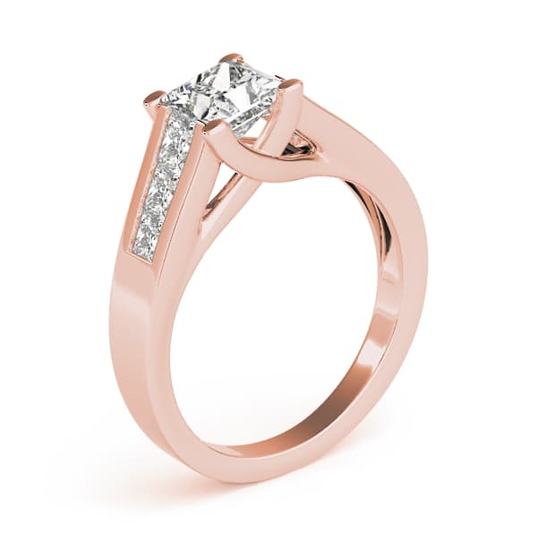 Trellis Engagement Ring, style 82075, Top view in rose gold
