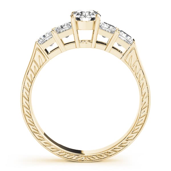 Antique Engagement Ring, style 82081, Side view in yellow gold