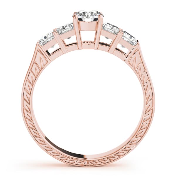 Antique Engagement Ring, style 82081, Side view in rose gold