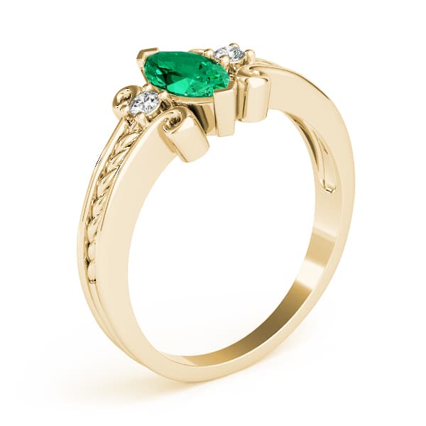 Marquise Gemstone Ring, style 82083, Angle view in yellow gold