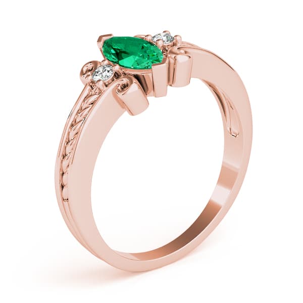 Marquise Gemstone Ring, style 82083, Angle view in rose gold