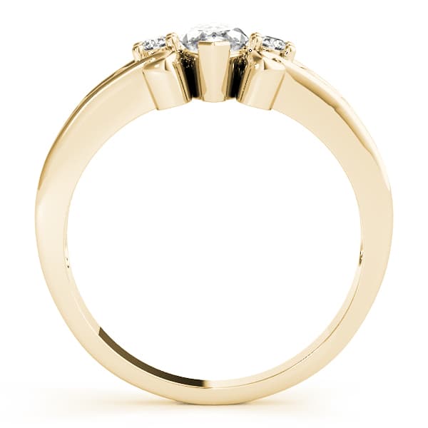 Marquise Gemstone Ring, style 82083, Side view in yellow gold