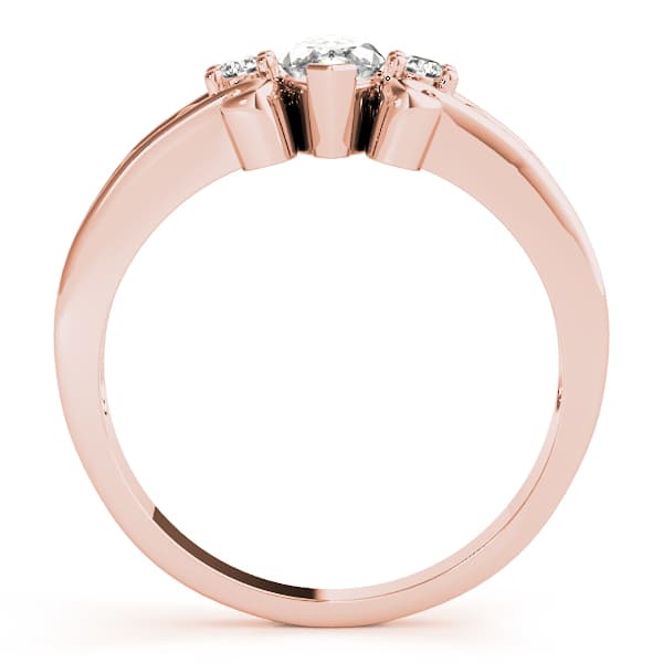 Marquise Gemstone Ring, style 82083, Side view in rose gold