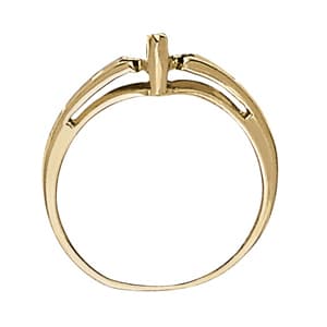 Vintage Filigree Marquise Color Ring, Side view in white gold or platinum